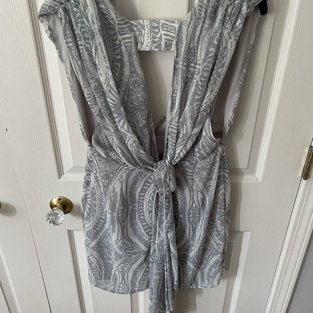 Fab’rik Gray & White Cocktail Mini Dress